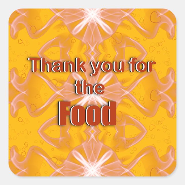 Sticker Carré Merci pour la nourriture (Devant)