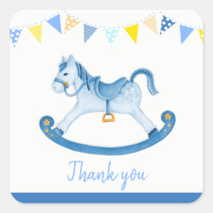 Sticker Carré Merci pour le bébé venant de garçon d'autocollants
