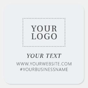 Sticker Carré Merci pour le paquet personnalisé Logo Entreprise