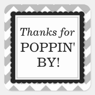 Sticker Carré Merci pour Poppin par l'autocollant carré -