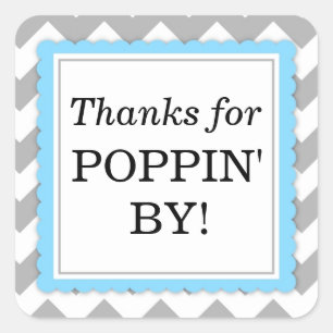 Sticker Carré Merci pour Poppin par l'autocollant carré -