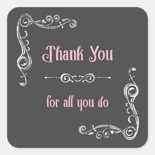 Sticker Carré Merci pour tout ce que vous faites (Devant)