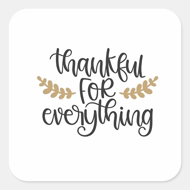 Sticker Carré Merci pour tout Thanksgiving drôle (Devant)