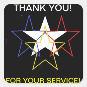 Sticker Carré Merci...Pour votre service