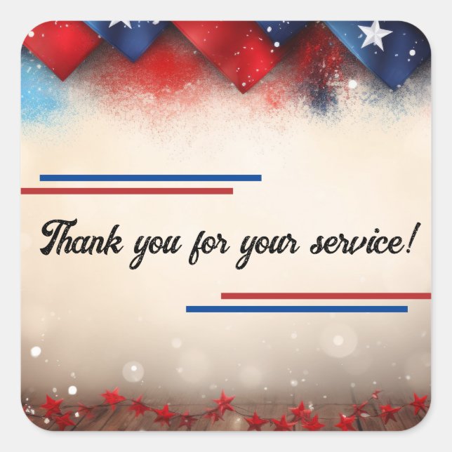 Sticker Carré Merci pour votre service (Devant)