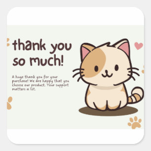 Sticker Carré Merci tant pour les achats