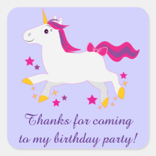 Sticker Carré Merci vous de prochaine fête d'anniversaire avec