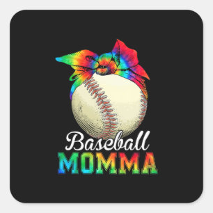 Sticker Carré Mère Art Baseball Momma Anniversaire