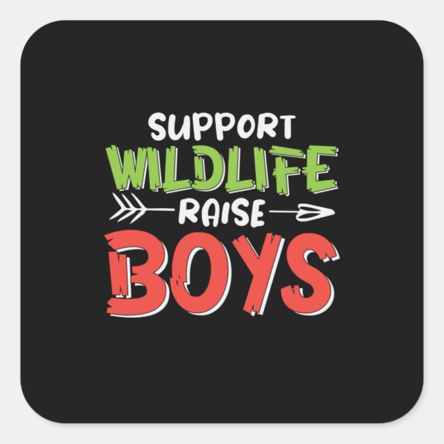 Sticker Carré Mère Art Support Wildlife Raise Boys (Devant)