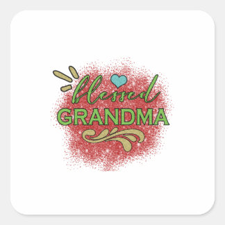 Sticker Carré Mère Cadeau Béni Grand-mère