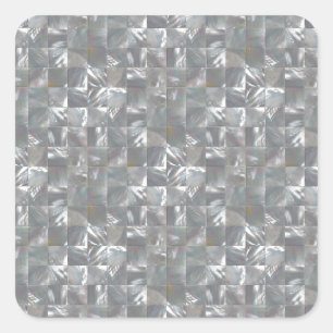 Sticker Carré Mère gris-bleu du Motif de carreaux perles