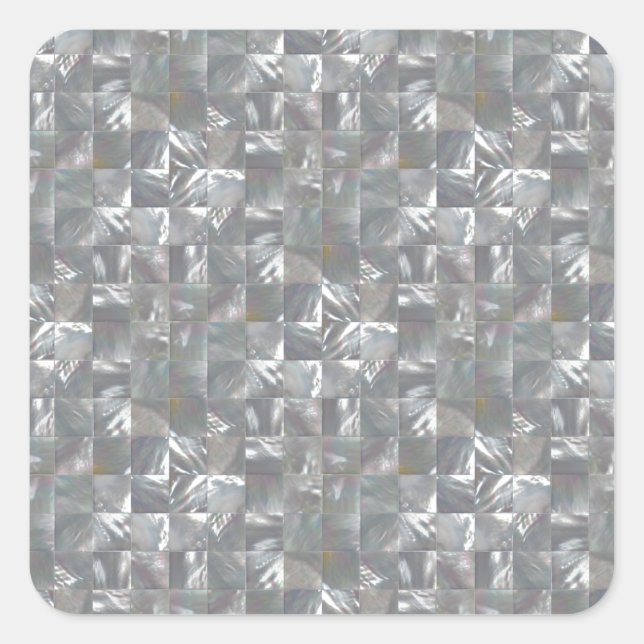Sticker Carré Mère gris-bleu du Motif de carreaux perles (Devant)