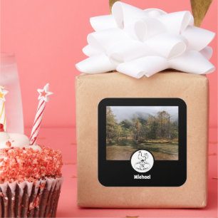 Sticker Carré Mère Hen Nesting Name Balise Oeuf Photo