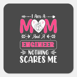 Sticker Carré Mère ingénieur, Maman ingénieur