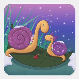 Sticker Carré Mère Snail et Tilly