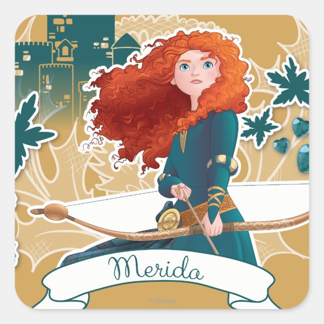 Sticker Carré Merida - Brave Princesse (Devant)