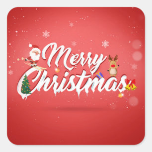 Sticker Carré Merry christmas