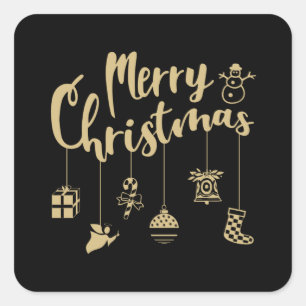 Sticker Carré Merry Christmas