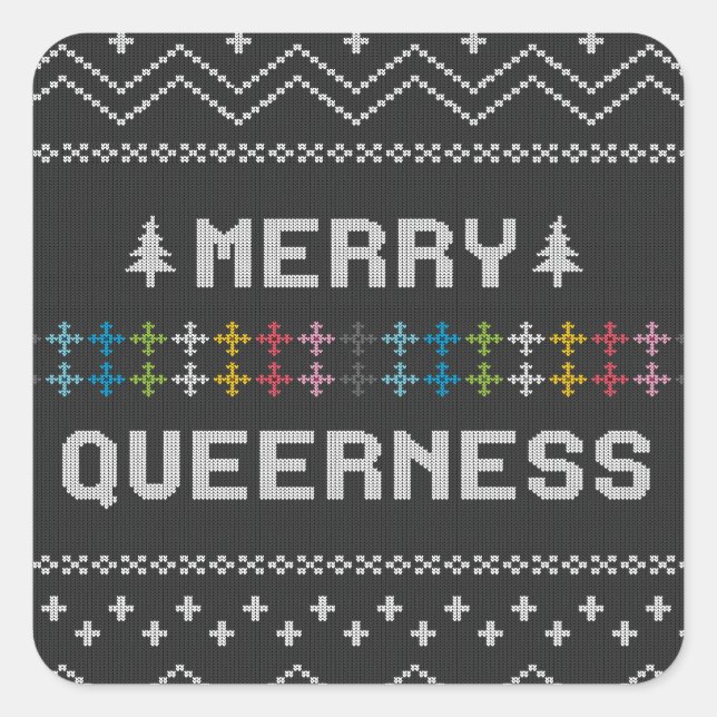 Sticker Carré Merry Queerness (Devant)