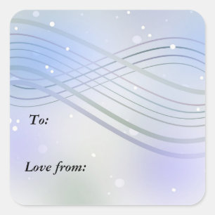 Sticker Carré Merveilles d'Hiver Rubans Pastels