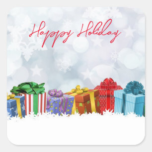 Sticker Carré Merveilleux, Cadeaux De Noël