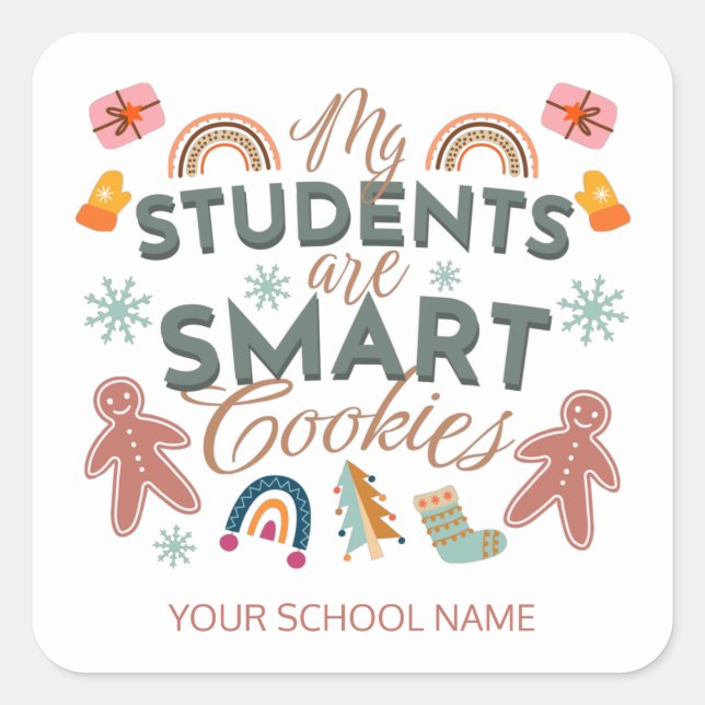Sticker Carré Mes Étudiants Sont Des Cookies Intelligents Profes (Devant)