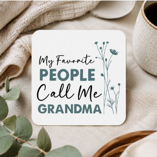 Sticker Carré Mes personnes préférées m'appellent grand-mère