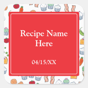 Sticker Carré Mes recettes familiales