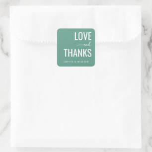 Sticker Carré Message de gratitude sarcelle chaud