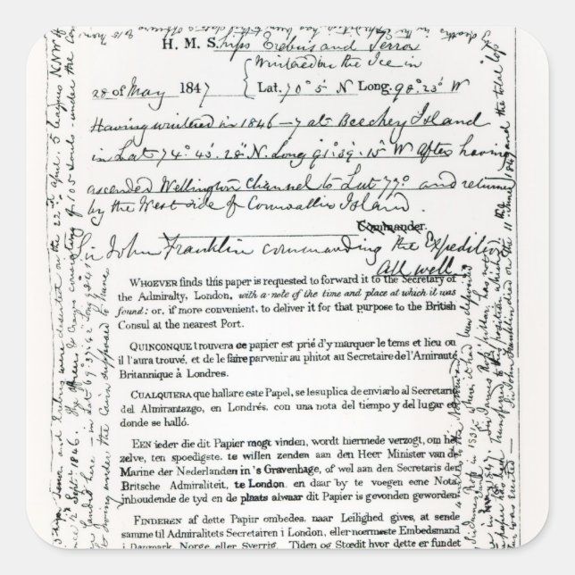 Sticker Carré Message de John Franklin (Devant)