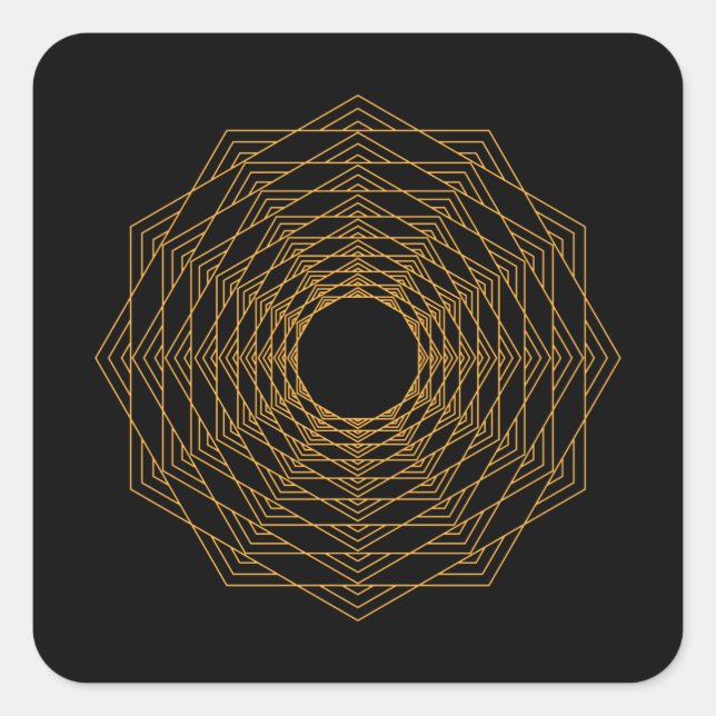 Sticker Carré MÉTATRONS CUBE SACRÉ GÉOMÉTRIE Cadeau Mandala Yoga (Devant)