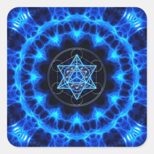 Sticker Carré Metatrons Würfel - Merkaba - Stern Tetraeder