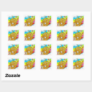 Sticker Carré Mete Escargot Super Été Carré de messagerie