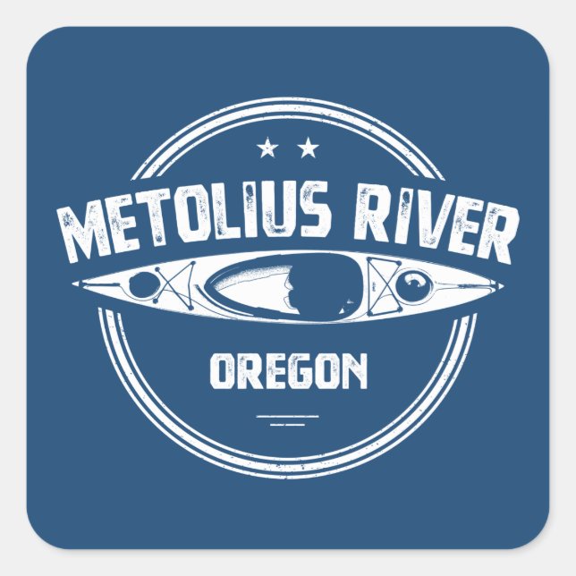 Sticker Carré Metolius River Oregon Kayaking (Devant)