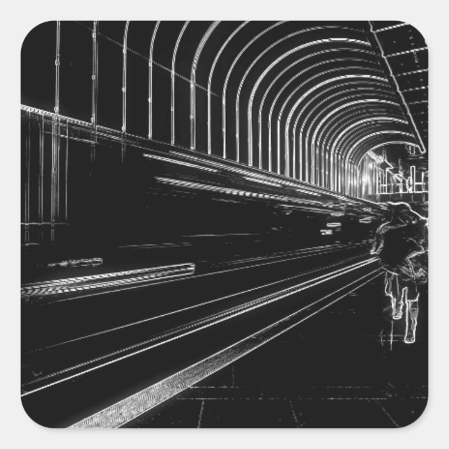 Sticker Carré Métro sombre (Devant)