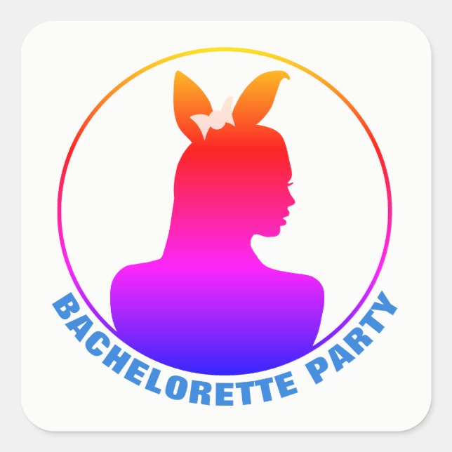 Sticker Carré Miami Bunny Girl Bachelorette Party (Devant)