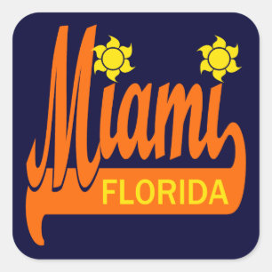 Sticker Carré Miami, Floride