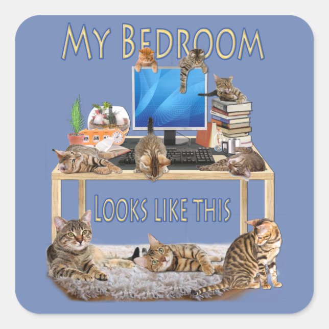 Sticker Carré Micheal vit ici (Devant)