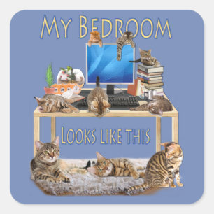 Sticker Carré Micheal vit ici