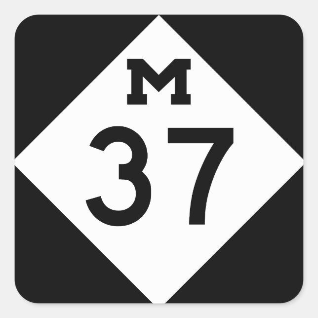 Sticker Carré Michigan M-37 (Devant)