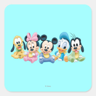 Sticker Carré Mickey bébé et amis