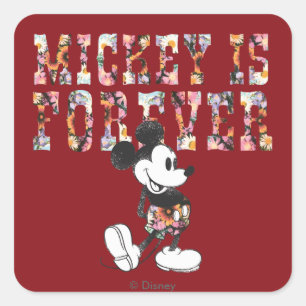 Sticker Carré Mickey Branché Pour Toujours