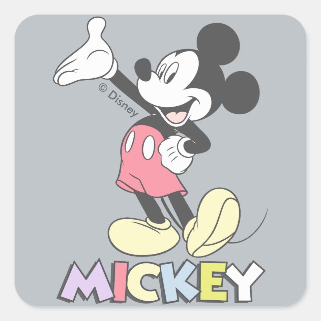 Sticker Carré Mickey classique (Devant)