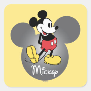 Sticker Carré Mickey Classique   Icône de tête