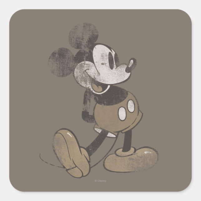 Sticker Carré Mickey classique | Perturbé (Devant)
