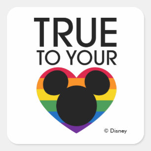 Sticker Carré Mickey Fidèle à votre cœur