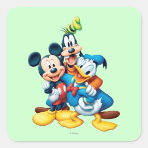 Sticker Carré Mickey & Friends   Groupe Hug