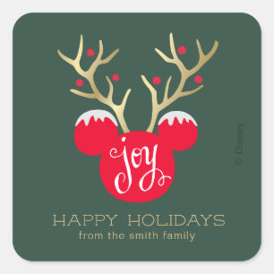 Sticker Carré Mickey & Friends Mickey Christmas Joy - Personna
