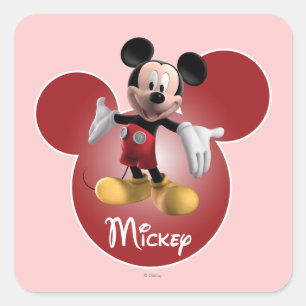 Sticker Carré Mickey La Maison de Mickey   Icône de tête