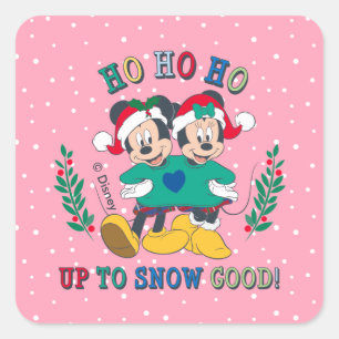 Sticker Carré Mickey & Minnie De la neige à souhait